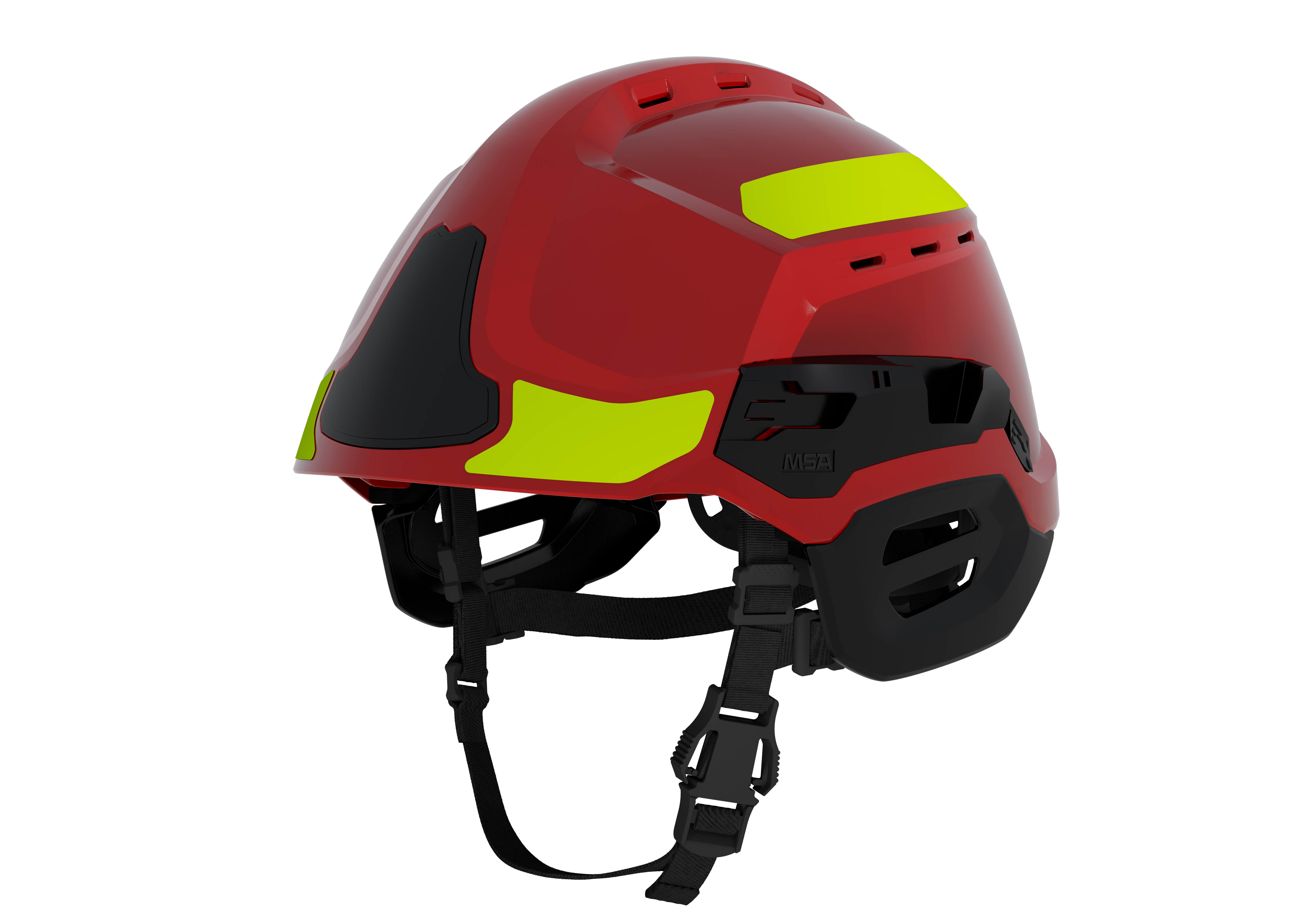 GALLET-F2XR_Red_Yellow-Stickers_Water-Rescue-Ear-Protection_3qtr