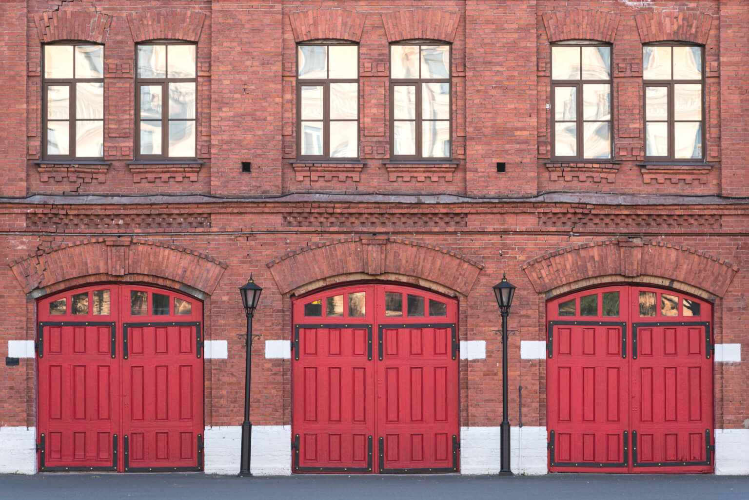 Fire,Station,,An,Old,Historic,Brick,Building,(1880s),With,Red