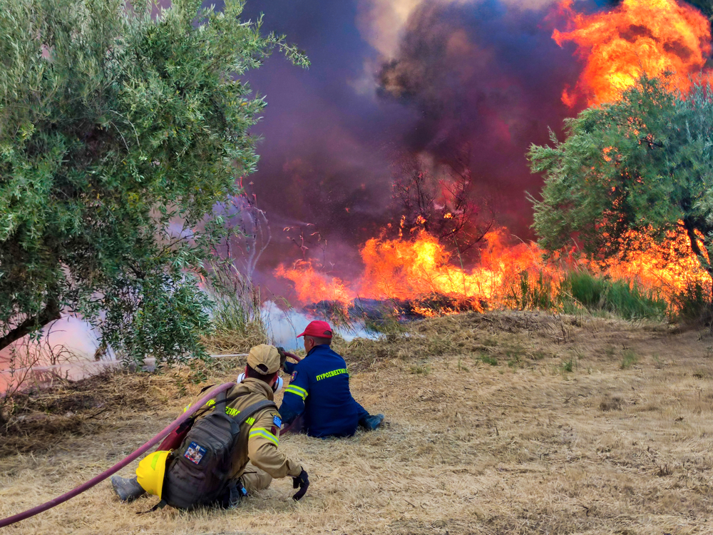 Peloponnese,,Greece,,05,August,2021:,Firefighters,Battles,To,Extinguish,A