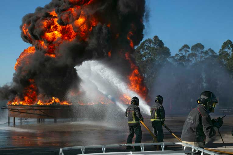 Fire Fighters Using Fluorine Free Foam