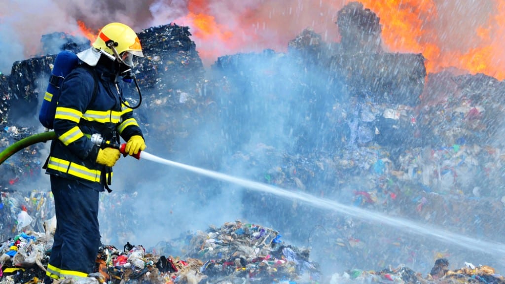 waste and recycling centre firefighter