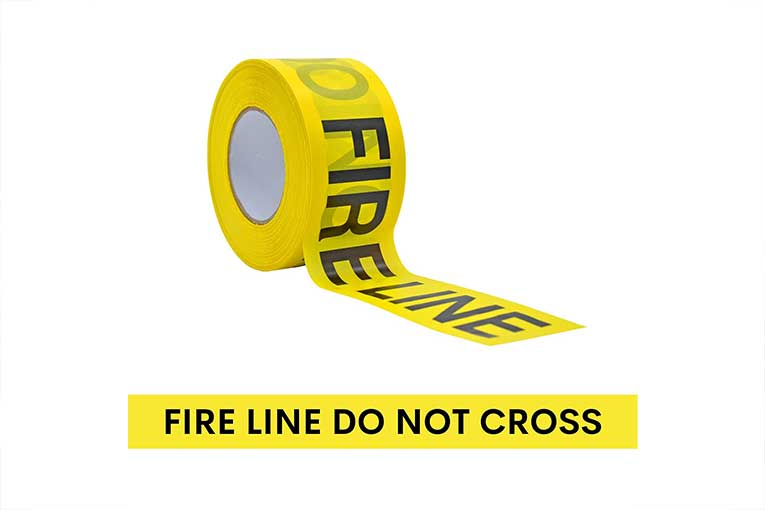 do not cross tape firefighting equipment