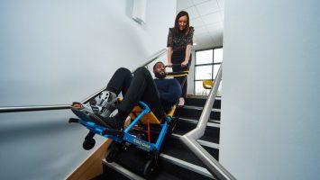 Evac+Chair stairwell rescue