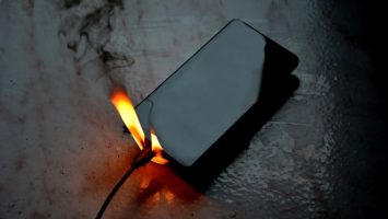 phone charging fire