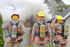 Chilliwack,bc/canada,-,April,25,,2020:,Firefighters,In,Full,Gear,Attend
