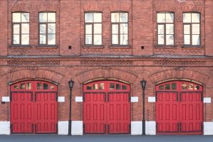 Fire,Station,,An,Old,Historic,Brick,Building,(1880s),With,Red