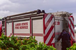 A,Lagos,State,Fire,Service,Emergency,Truck,Spotted,At,Tafawa